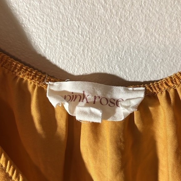 Pink Rose - BOHO Mustard blouse lightweight size L - Picture 3 of 9